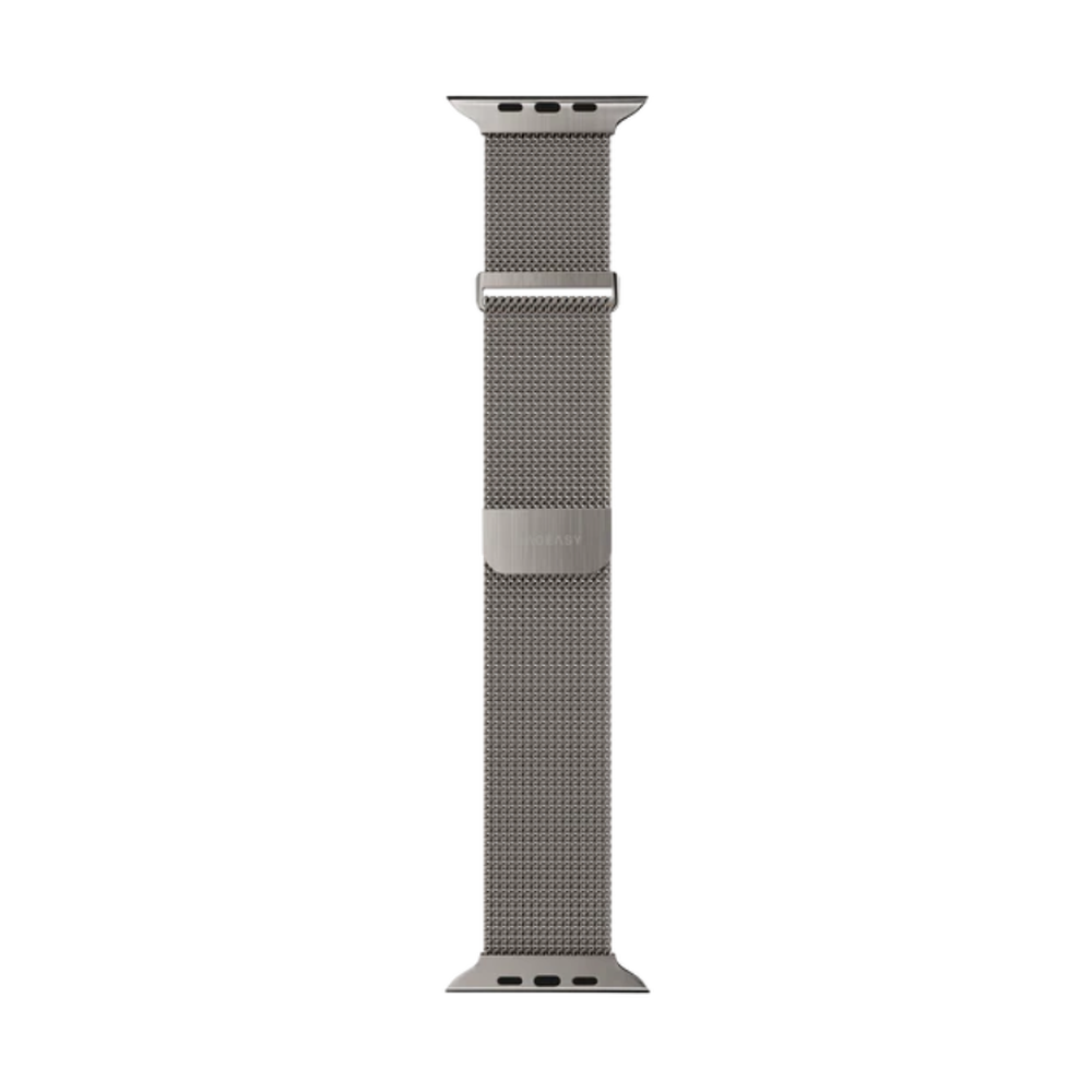 Medium gray MAGEASY stainless steel mesh band with engraved clasp