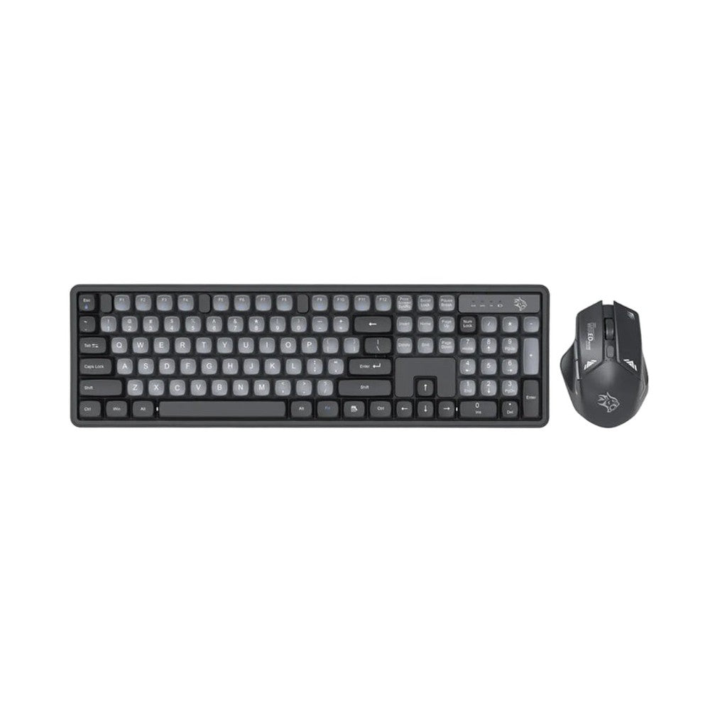 Porodo Gaming black wireless keyboard and mouse set with wolf edition logo