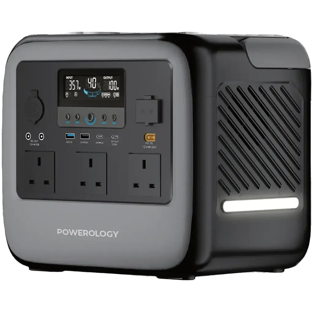 Powerology Pater III Portable Power Station 1200W - Gray