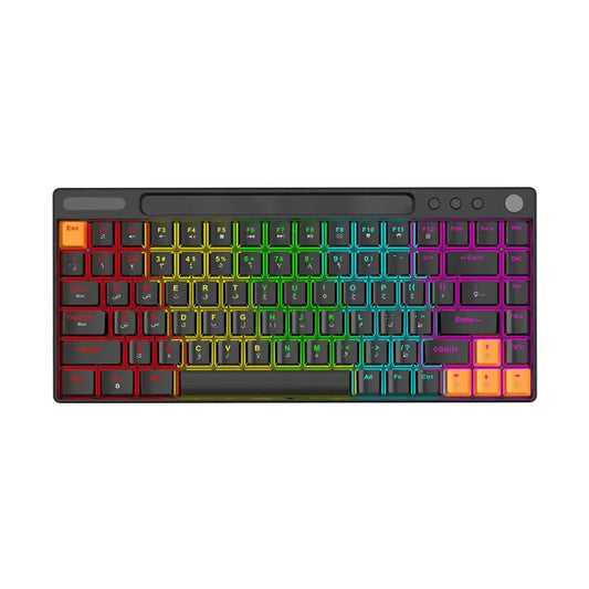 Black 84-key RGB mechanical keyboard with US Arabic dual layout