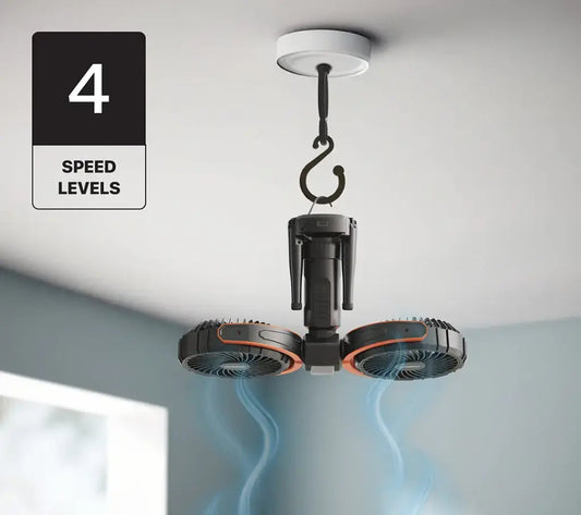 بورودو - مروحة متذبذبة ثنائية الرأس (8000 مللي أمبير/ساعة)