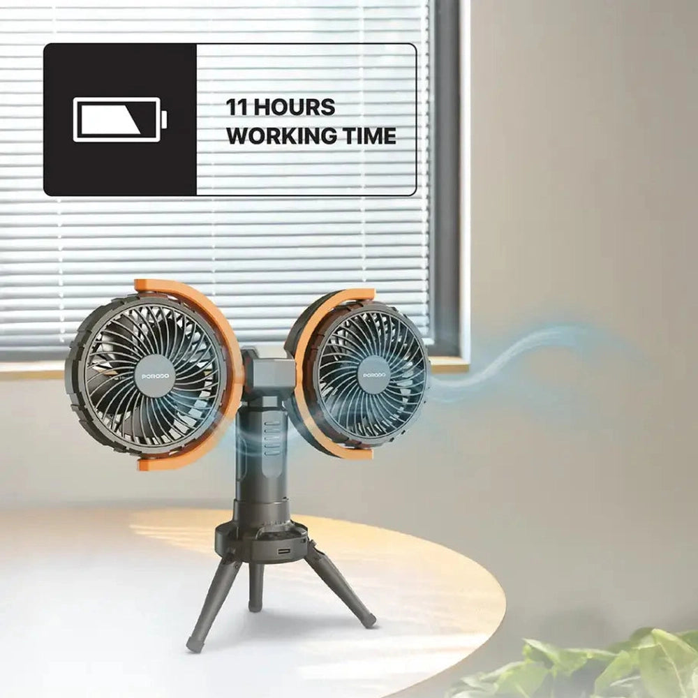 Porodo - Dual-Head Oscillating Fan (8000mAh)