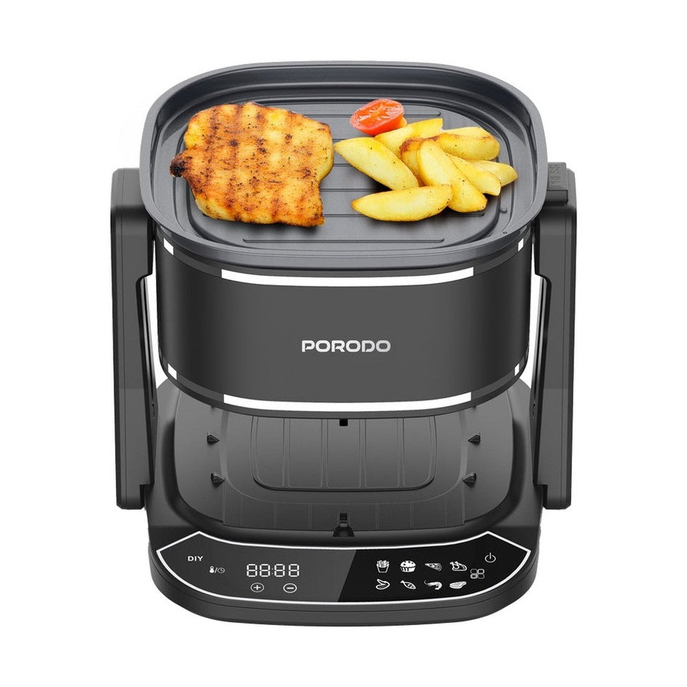 Porodo detachable grill plate cooking chicken breast and potatoes