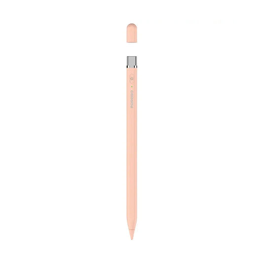 Peach Porodo stylus for iPad featuring USB-C charging and palm rejection