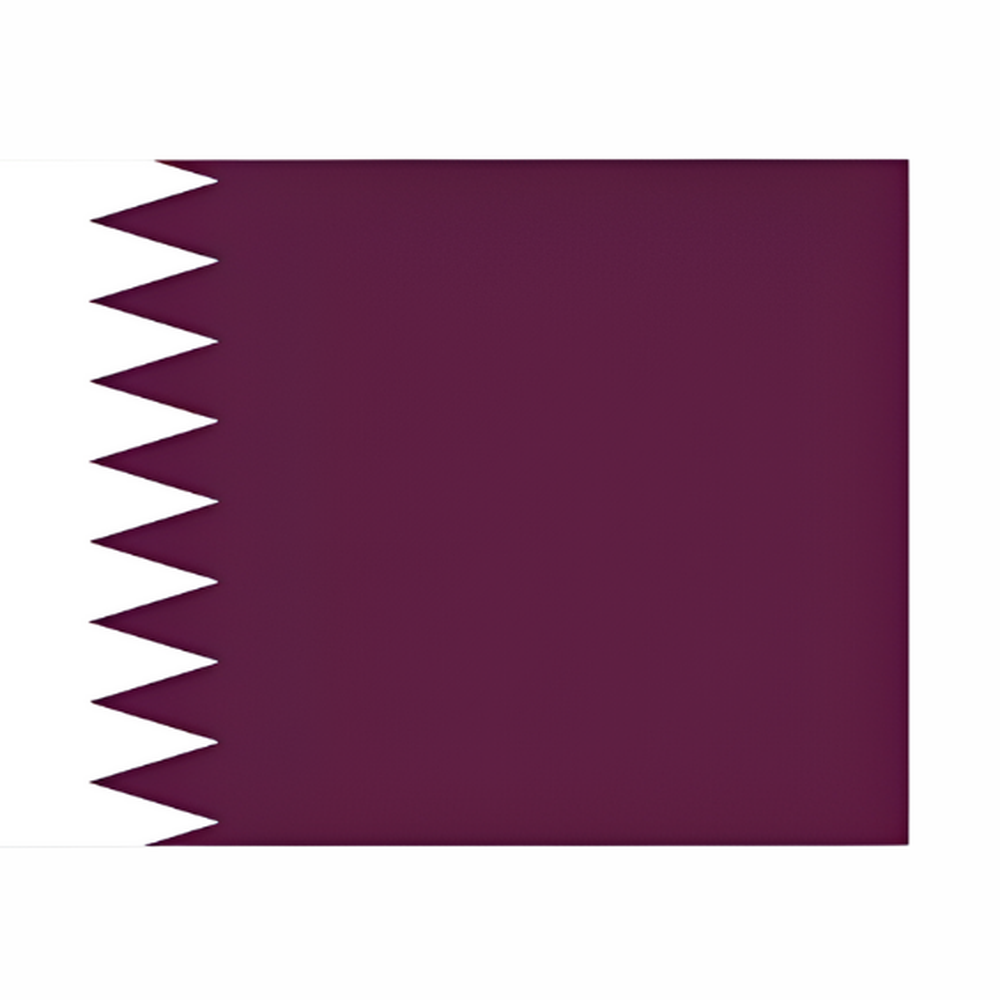 Qatar flag metal badge with maroon and white serrated design