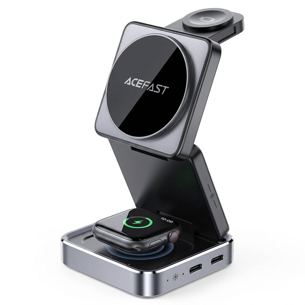 محطة شحن مكتبية من Acefast بقدرة 23 واط — شحن سريع ومنظم لجميع أجهزتك على مكتبك | Acefast Desktop Charging Station 23W — Fast, Organized Charging for All Your Devices on Your Desk.