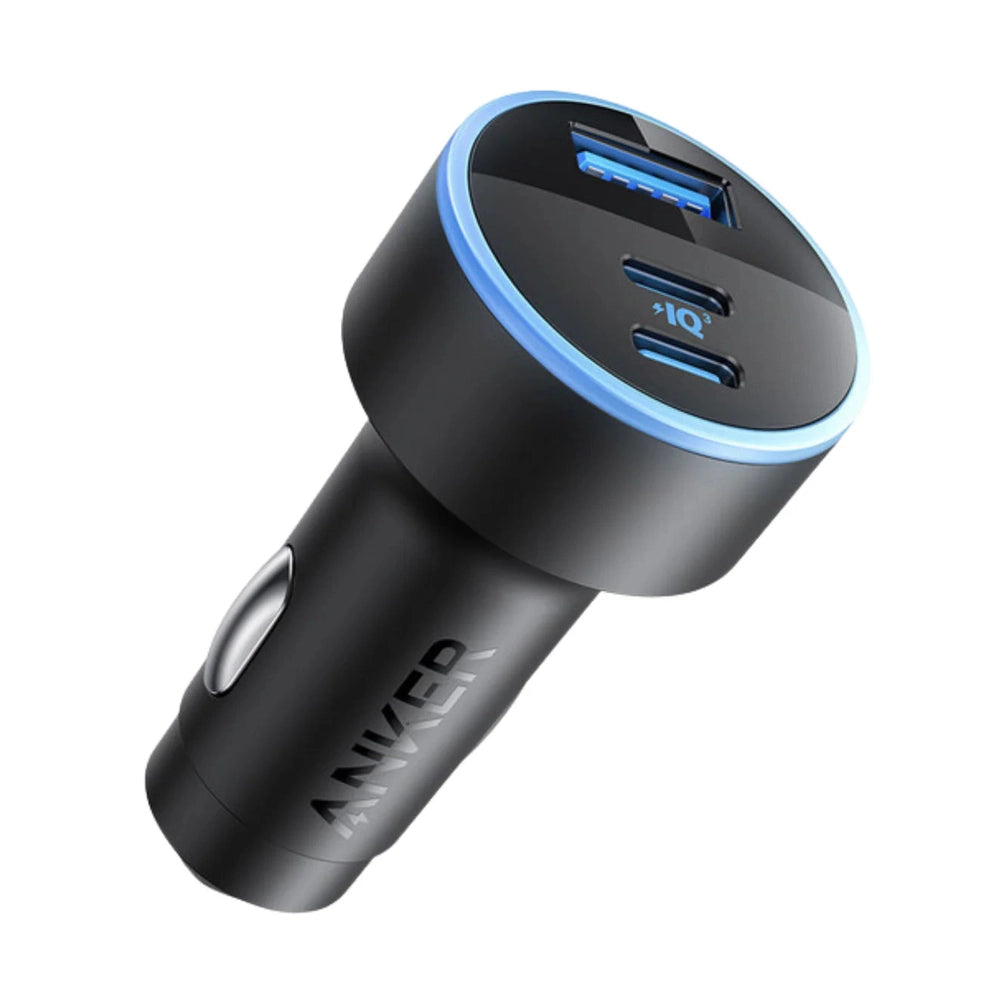 Anker 67W black 3-port car charger with USB-C and USB-A ports