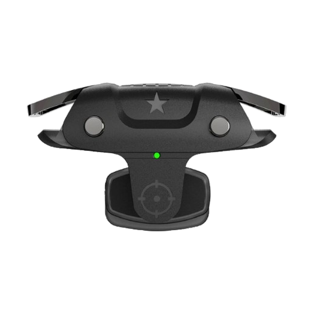 Black tactical device with a star emblem on a white background