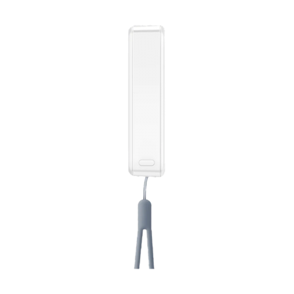 Bazic Mini 2-in-1 Power Bank hanging vertically by bottom lanyard showing matte finish