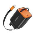 Porodo - 65W Wall Charger USB-C Retractable Cable