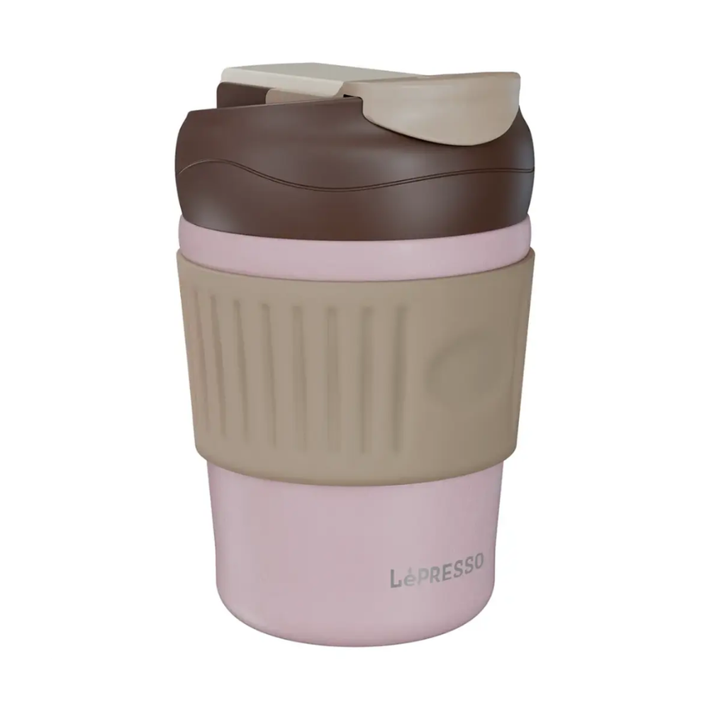 LePresso Tumbler Mug Dual Sip, Premium Insulated Travel Tumbler with Dual Drinking Lid, Reusable Stainless Steel Coffee Cup for Hot & Cold Beverages, Stylish Portable Drink Mug for Home, Office & Travel | كوب LePresso Tumbler Mug Dual Sip، كوب سفر فاخر ومعزول بغطاء مزدوج للشرب، كوب قهوة قابل لإعادة الاستخدام للمشروبات الساخنة والباردة، تصميم أنيق ومحمول للمنزل والمكتب والسفر