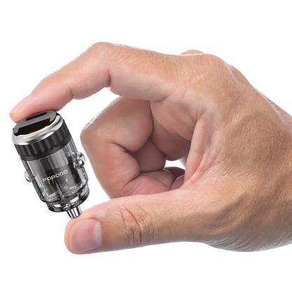 Porodo Dual Port Transparent Car Charger With Pull Ring Handle - Black