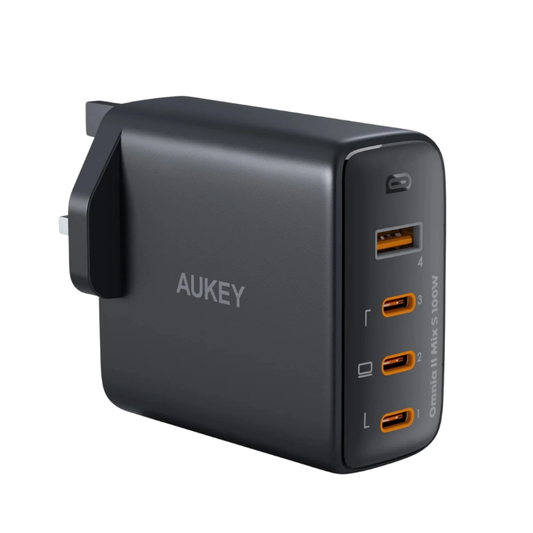 شاحن حائط رباعي المنافذ بقوة 100 واط من أوكي