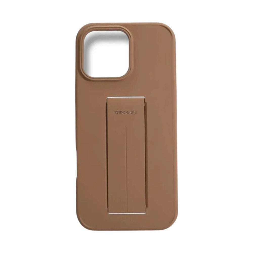 Tan Wizard iPhone case featuring built-in stand and anti-fingerprint coating