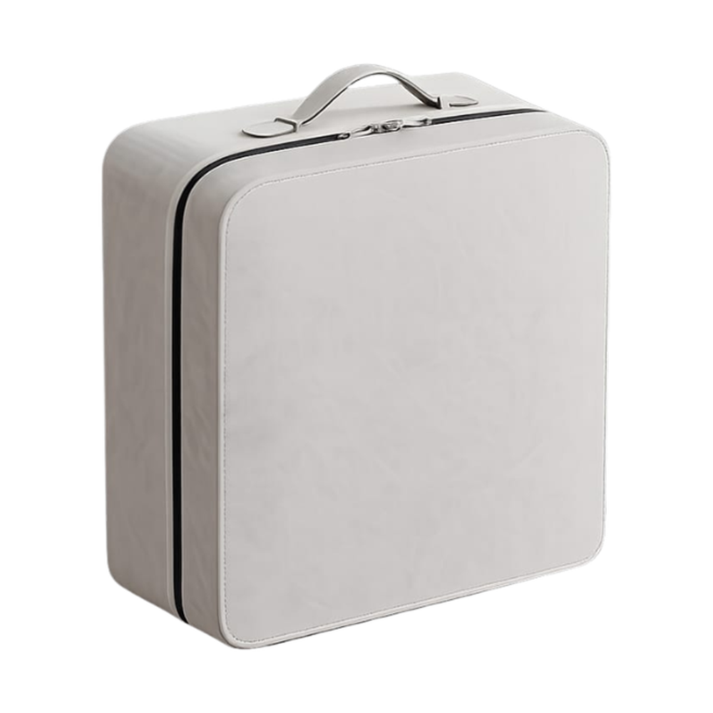 Light gray durable V60 Nomad travel case with fabric handle and zipper