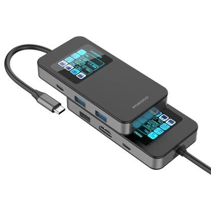 Porodo - موزع USB-C متعدد المنافذ بقوة 100 واط
