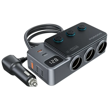 Porodo - 120W Car Charger Triple-Port