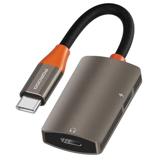 Porodo - مقسم شحن وصوت USB-C بقوة 60 واط