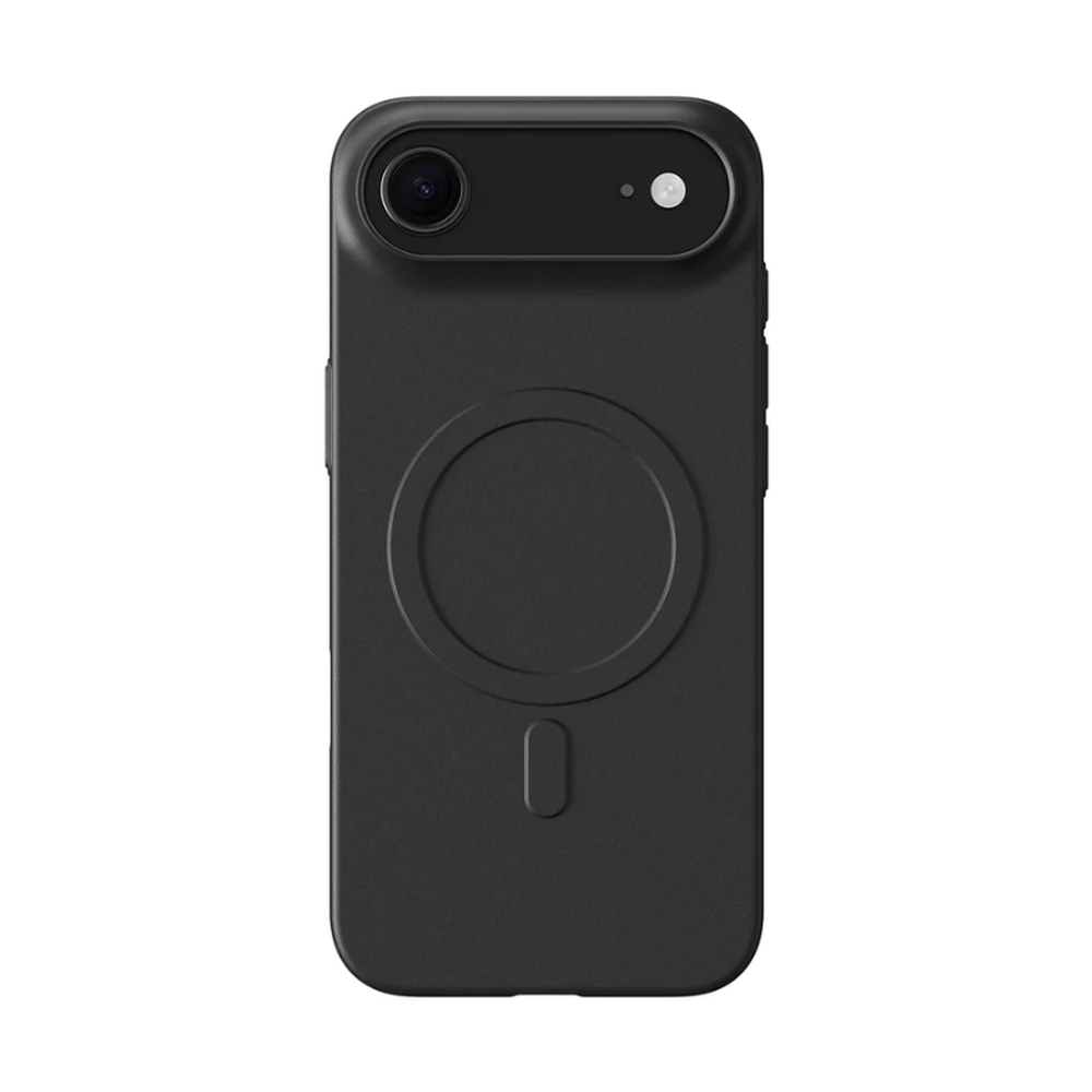 Black matte iPhone 17 case with MagSafe and single camera cutout