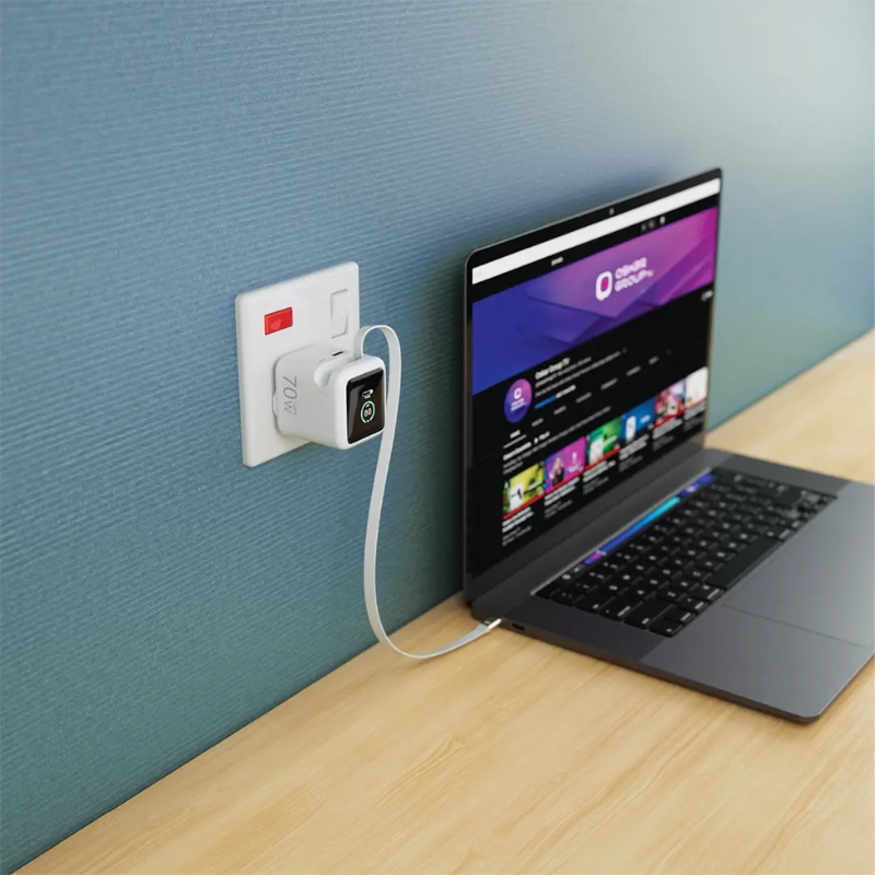 باورولوجي - شاحن حائط ثنائي المنافذ بقوة 70 واط