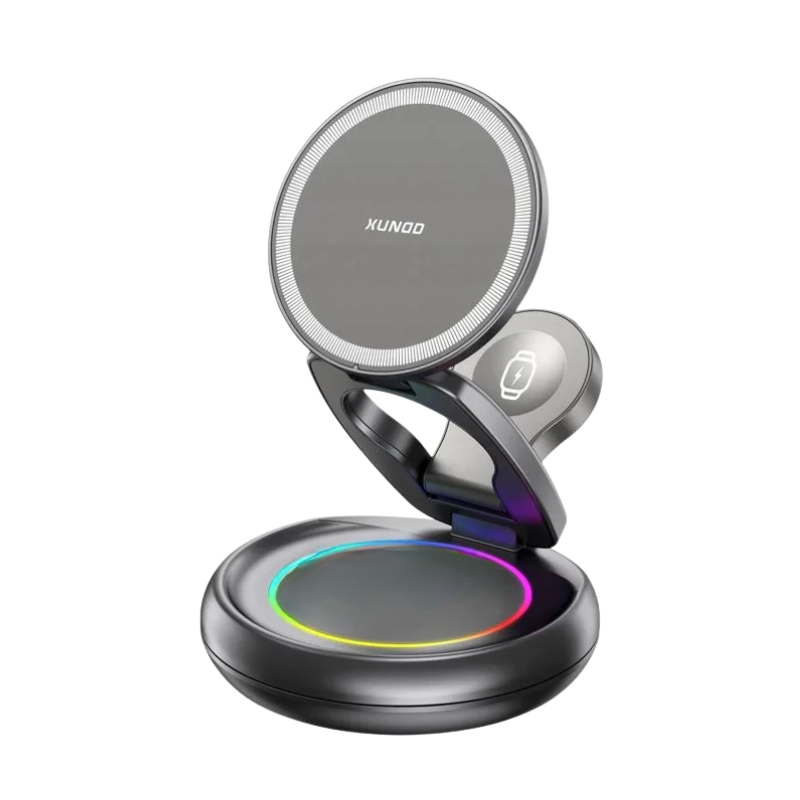 Xundd - 15W Foldable 3-in-1 Wireless Charger