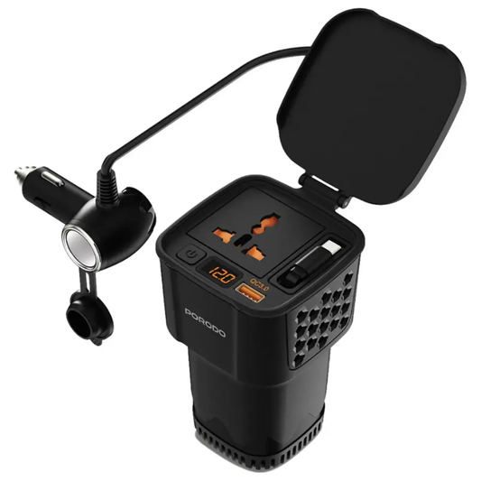 Porodo - 200W Car inverter & Retractable Cable