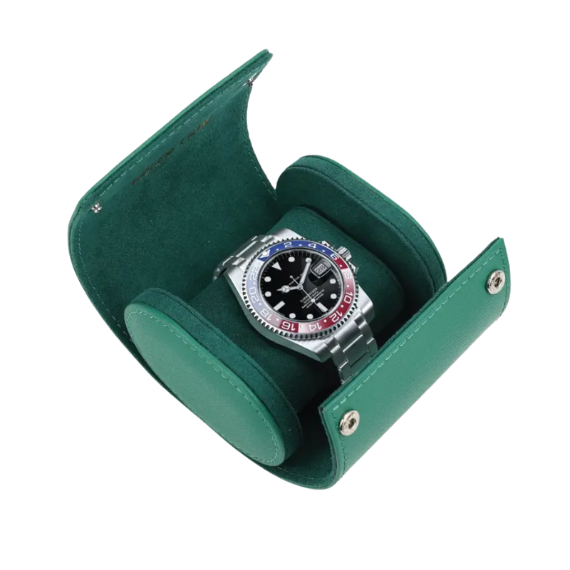 Green Lion - Leather Watch Roll Case