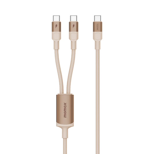 مومكس - كابل مغناطيسي USB-C إلى USB-C مزدوج 100 واط