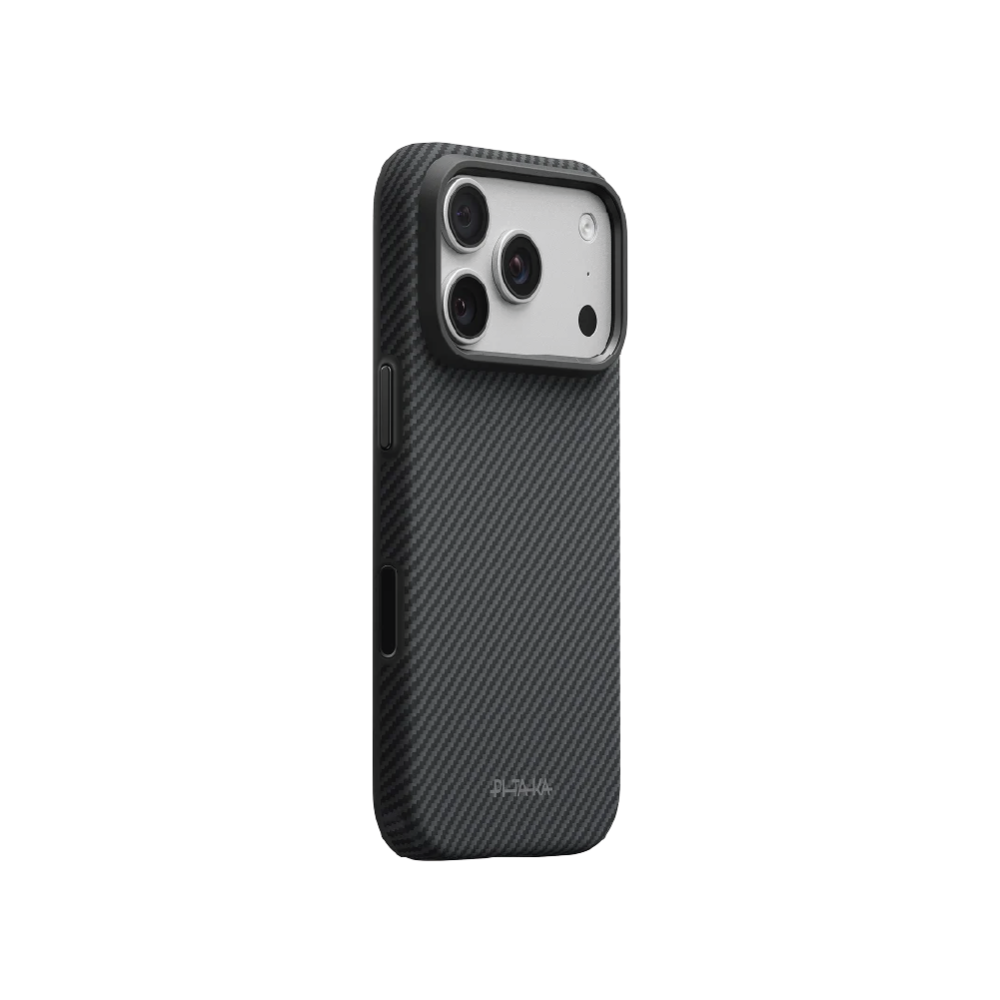 قضية PITAKA Summa بلون أسود رمادي أنيق لهاتف iPhone 18 — حماية عسكرية MIL-STD-810H وتصميم نحيف | PITAKA Summa Case in Elegant Black Grey for iPhone 18 — MIL-STD-810H Military Protection & Slim Design.