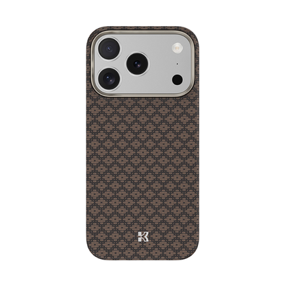 Benks iPhone 17 ArmorGrid brown geometric woven case with diamond pattern