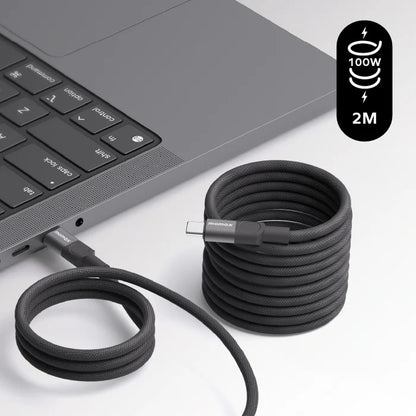 موماكس - كابل USB-C مغناطيسي بقوة 100 واط (2 متر)