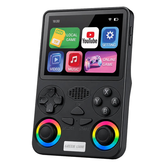 Best Gaming possibilities with the Green Lion GP Ultra 5

This sleek handheld console combines premium design with powerful performance, featuring a bright 3.5-inch IPS screen and Android 5.1 OS. Enjoy smooth gameplay, online multiplayer, and versatile entertainment on the go.
أفضل إمكانيات الألعاب مع جهاز Green Lion GP Ultra 5
يجمع جهاز الألعاب المحمول الأنيق هذا بين التصميم الفاخر والأداء القوي، حيث يتميز بشاشة IPS ساطعة مقاس 3.5 بوصة ونظام تشغيل Android 5.1. استمتع بتجربة لعب سلسة، ومباريات جماعية عبر ال