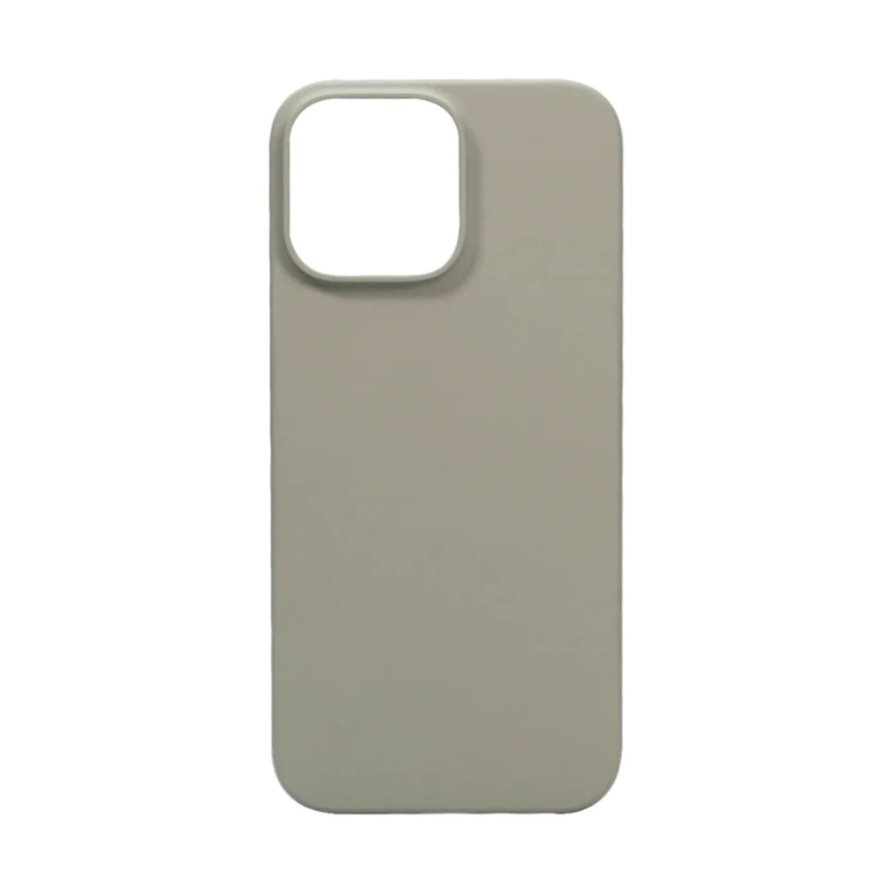 Light gray matte iPhone case with MagSafe and rounded corners