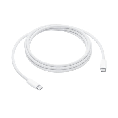 White USB-C cable on a white background