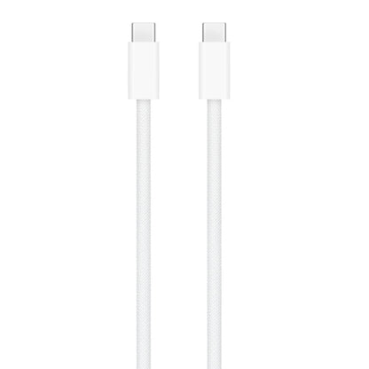 Two white USB-C cables on a white background