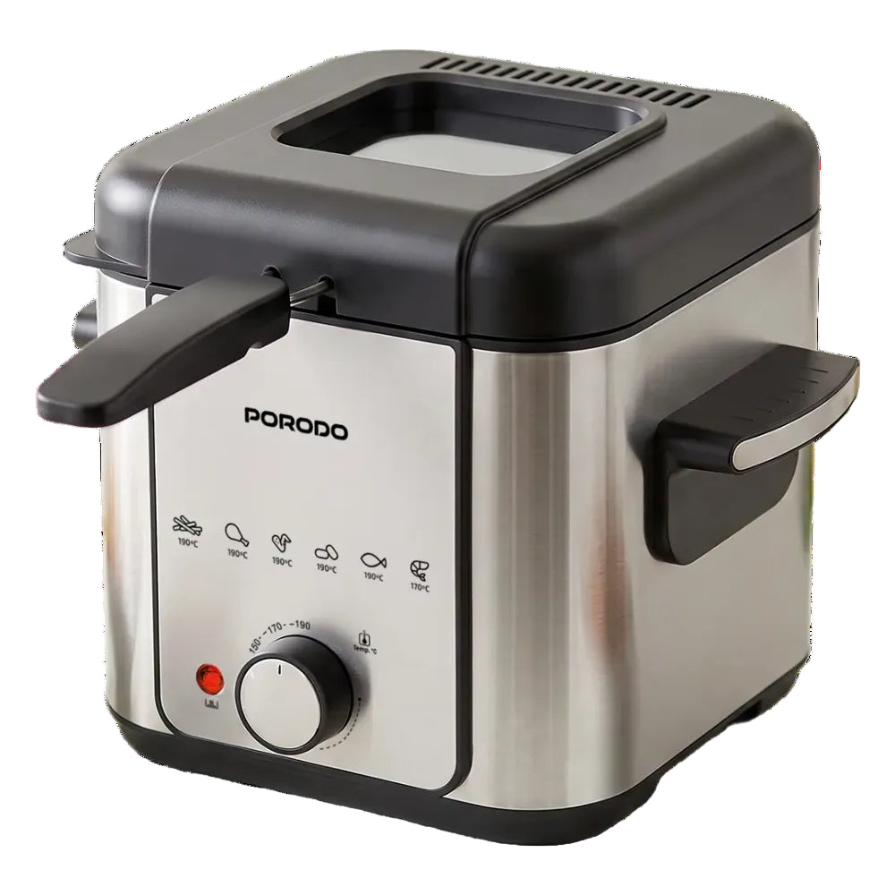 قلاية Porodo Lifestyle Crispo الكهربائية بسعة 1.5 لتر — قلي صحي وسهل بدون زيت | Porodo Lifestyle Crispo Electric Fryer with 1.5 Liter Capacity — Healthy, Easy Frying Without Oil.

