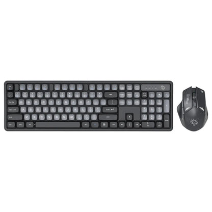 Black keyboard and mouse set on a white background