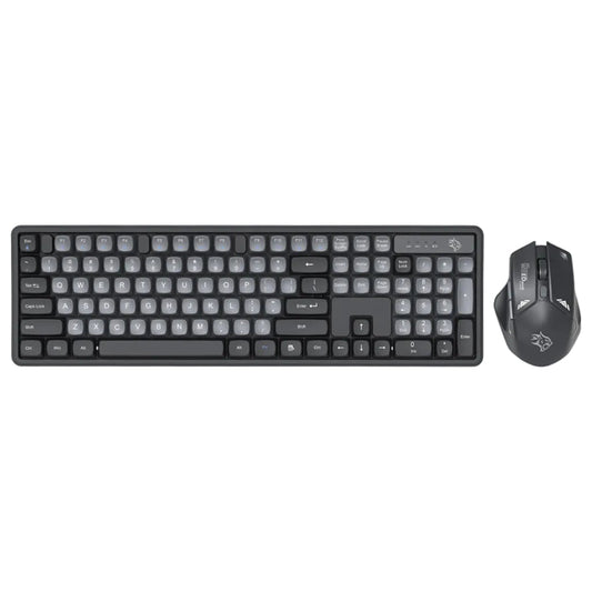 Black keyboard and mouse set on a white background