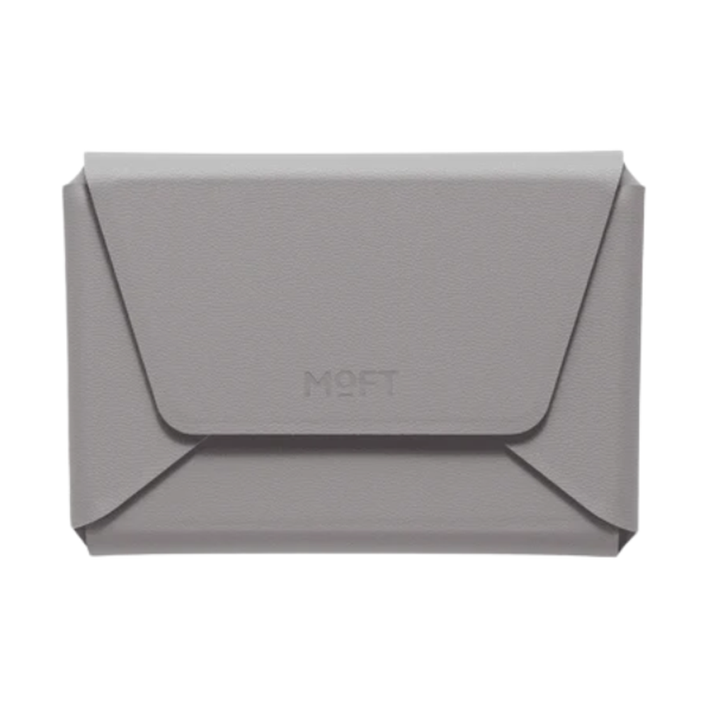 Light gray Moft MagSafe wallet with textured finish