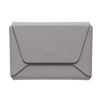 Light gray Moft MagSafe wallet with textured finish