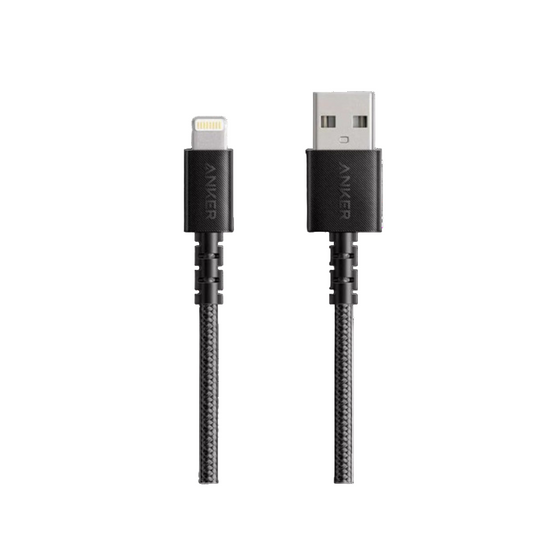 Anker USB cable with lightning connector on a white background