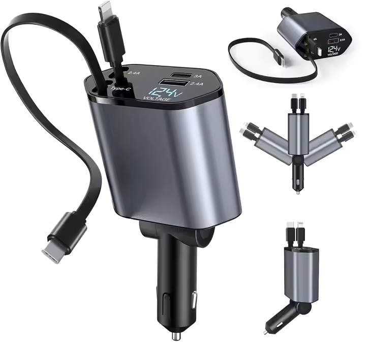Rebnuo - 120W Car Charger 4 in 1