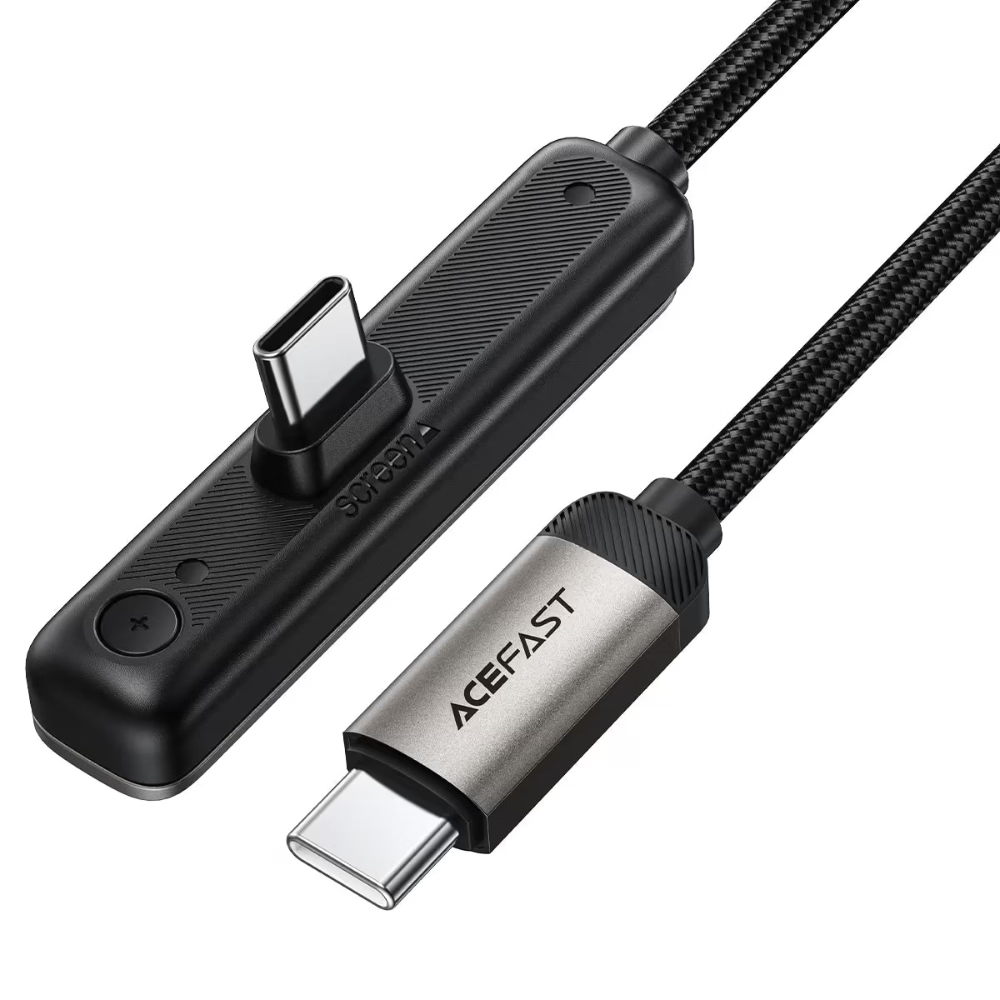 كيبل شحن ACEFAST C28-03 من USB-C إلى USB-C بقدرة 60 واط مع حامل قابل للطي مدمج — شحن سريع ومشاهدة مريحة في أداة واحدة | ACEFAST C28-03 60W USB-C to USB-C Cable with Integrated Flip-Out Stand — Fast Charging and Convenient Viewing in One Tool.