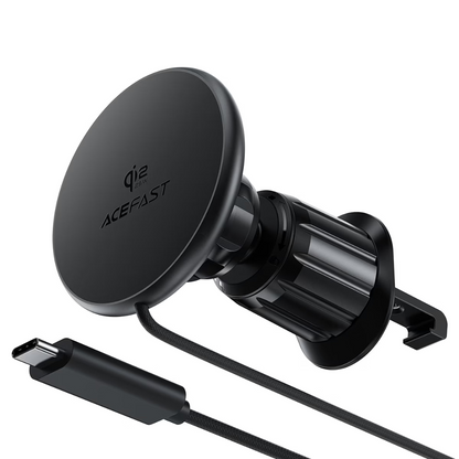 حامل سيارة Acefast المغناطيسي مع شاحن لاسلكي — شحن سريع وتثبيت آمن أثناء القيادة | Acefast Wireless Charger Magnetic Car Holder — Fast Charging and Secure Mounting While Driving.