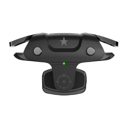 Black tactical device with a star emblem on a white background