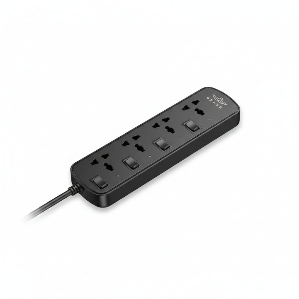4 مقابس عالمية متوافقة مع مختلف أنواع القوابس — شحن عدة أجهزة في وقت واحد بسهولة | 4 universal sockets compatible with various plug types — charge multiple devices at once with ease.
