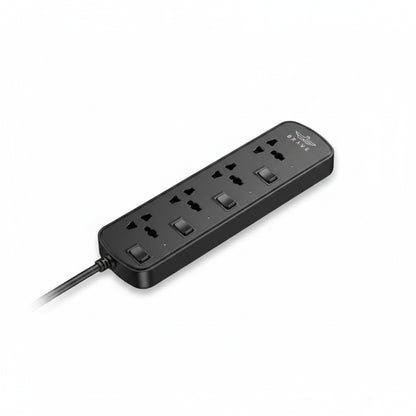 4 مقابس عالمية متوافقة مع مختلف أنواع القوابس — شحن عدة أجهزة في وقت واحد بسهولة | 4 universal sockets compatible with various plug types — charge multiple devices at once with ease.
