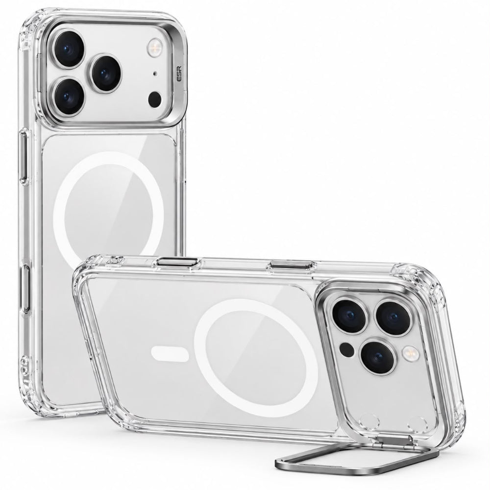 قضية ESR الهجينة المغناطيسية لهاتف iPhone 18 Pro — حماية قوية بتصميم هجين متوافق مع MagSafe | ESR Hybrid Magnetic Case for iPhone 18 Pro — Strong Protection with a Hybrid MagSafe-Compatible Design.
