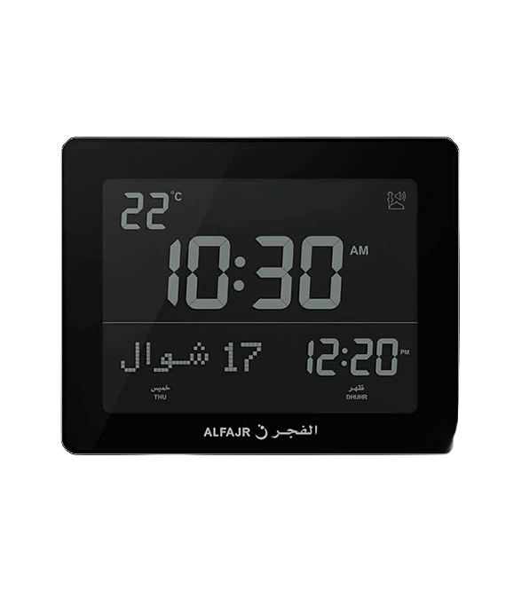Digital clock with time display on a white background