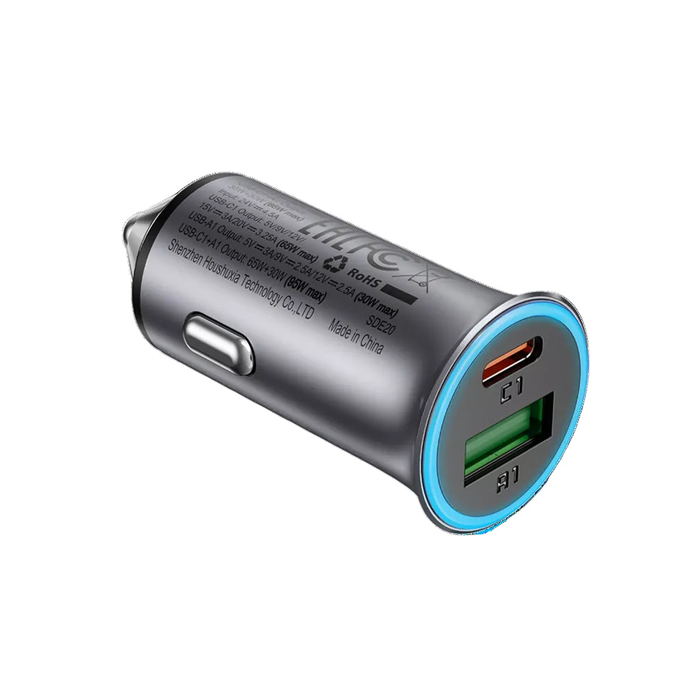 قدرة 95 واط لشحن سريع وفعال — اشحن هاتفك أو جهازك اللوحي بسرعة في السيارة | 95W power for fast, efficient charging — quickly charge your phone or tablet in the car.